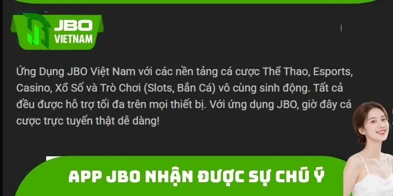 App JBO mới ra mắt đã nhận được sự chú ý
