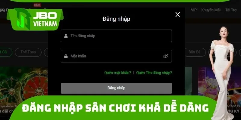 Đăng nhập sân chơi khá dễ dàng